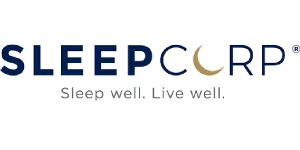 SleepCorp logo: Sleep well. Live well.