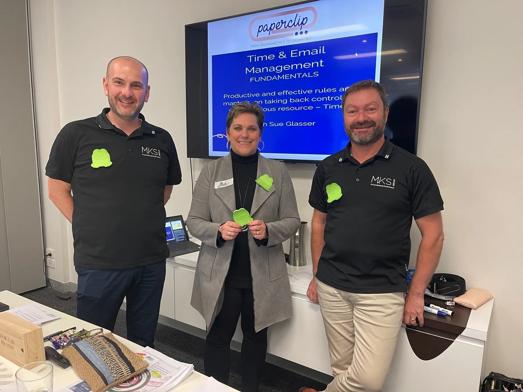 Sue with Mark and Michael from MKS Accounting at a time and email management workshop